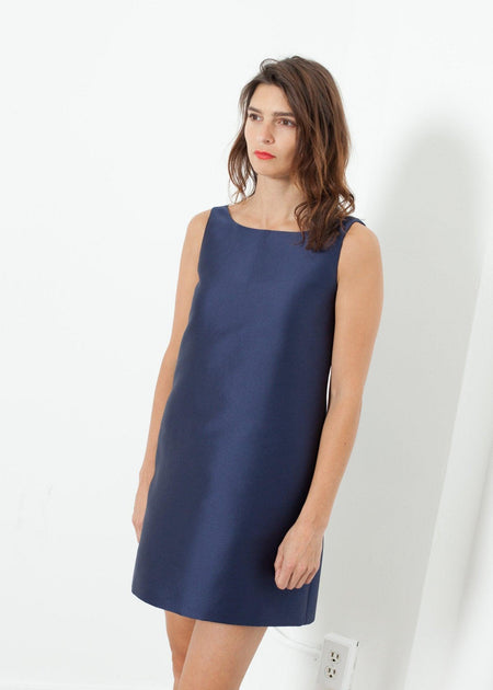 A-Line Mini Dress in Blue - linhnguyen3