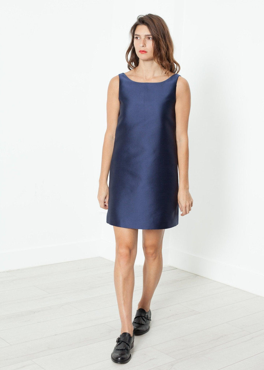 A-Line Mini Dress in Blue - linhnguyen3