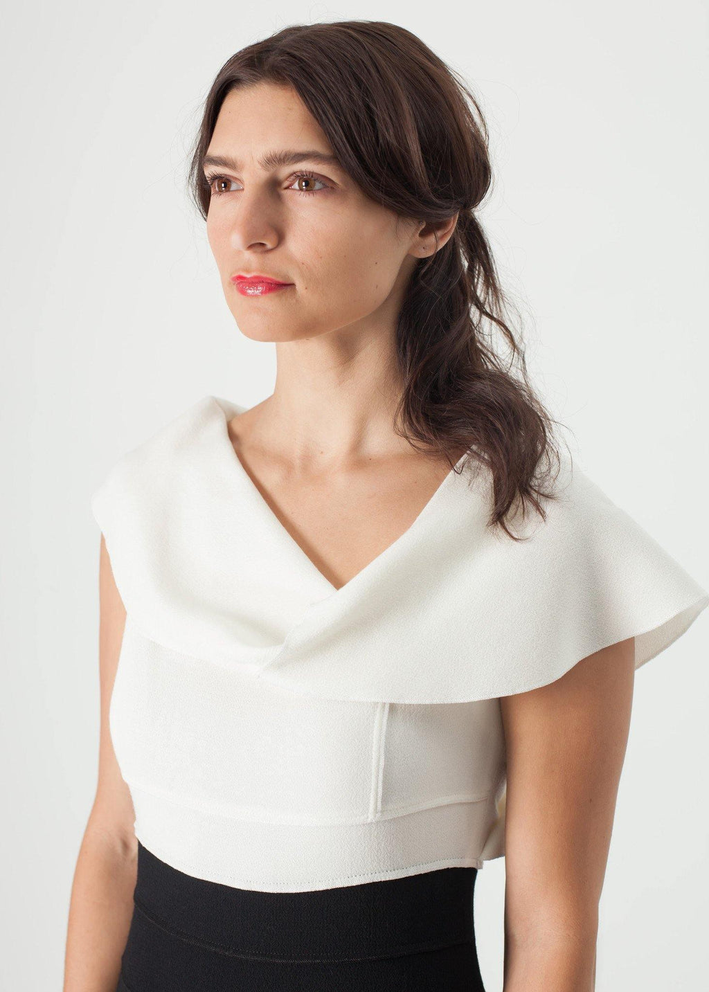 Asymmetric Dress in Cream/Black - linhnguyen3