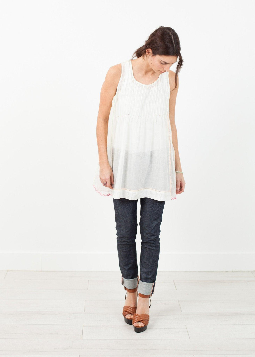 Babydoll Tank in White - linhnguyen3