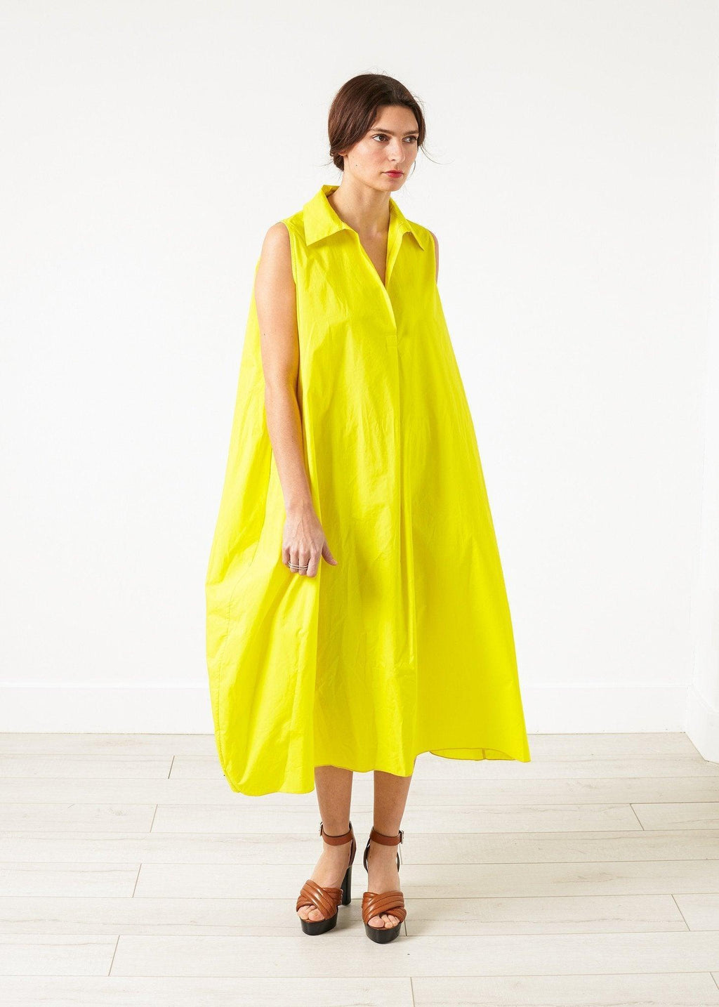 Balloon Cotton Dress in Yellow - linhnguyen3