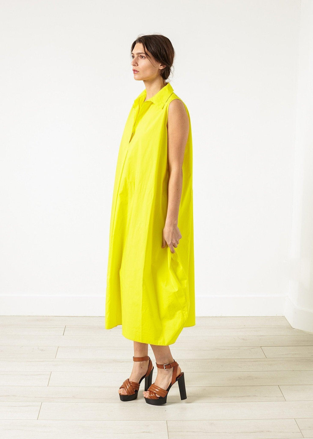 Balloon Cotton Dress in Yellow - linhnguyen3