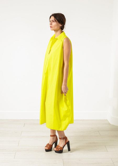Balloon Cotton Dress in Yellow - linhnguyen3