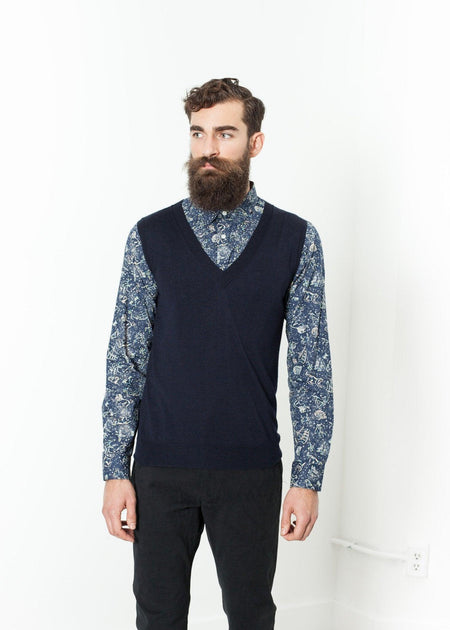 Basic Gilet in Navy - linhnguyen3