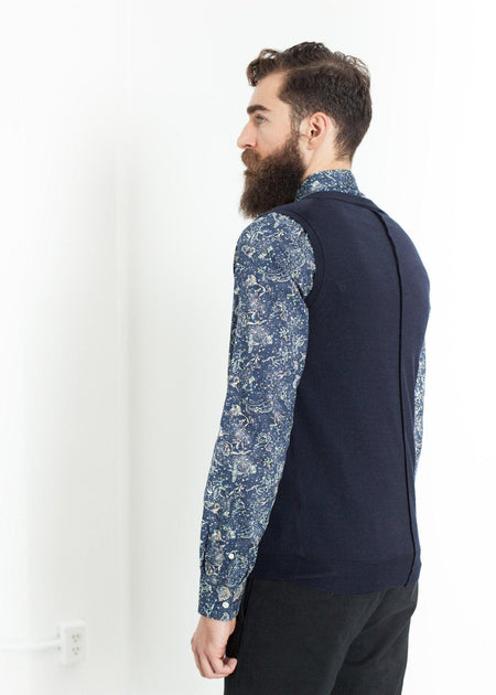 Basic Gilet in Navy - linhnguyen3