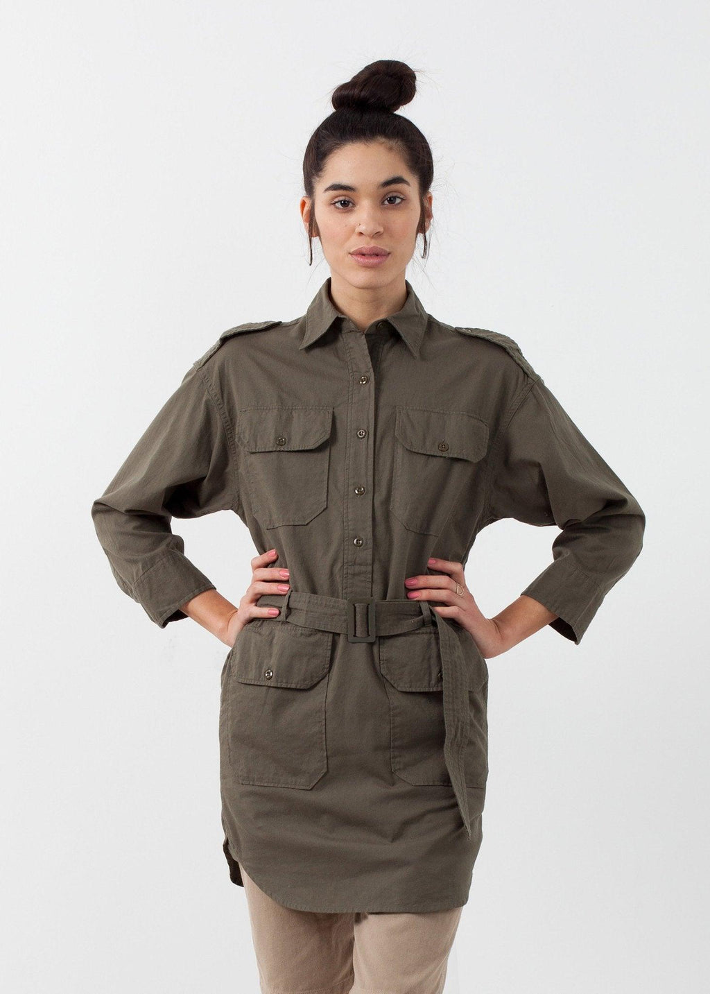 Belted Surplus Dress - linhnguyen3