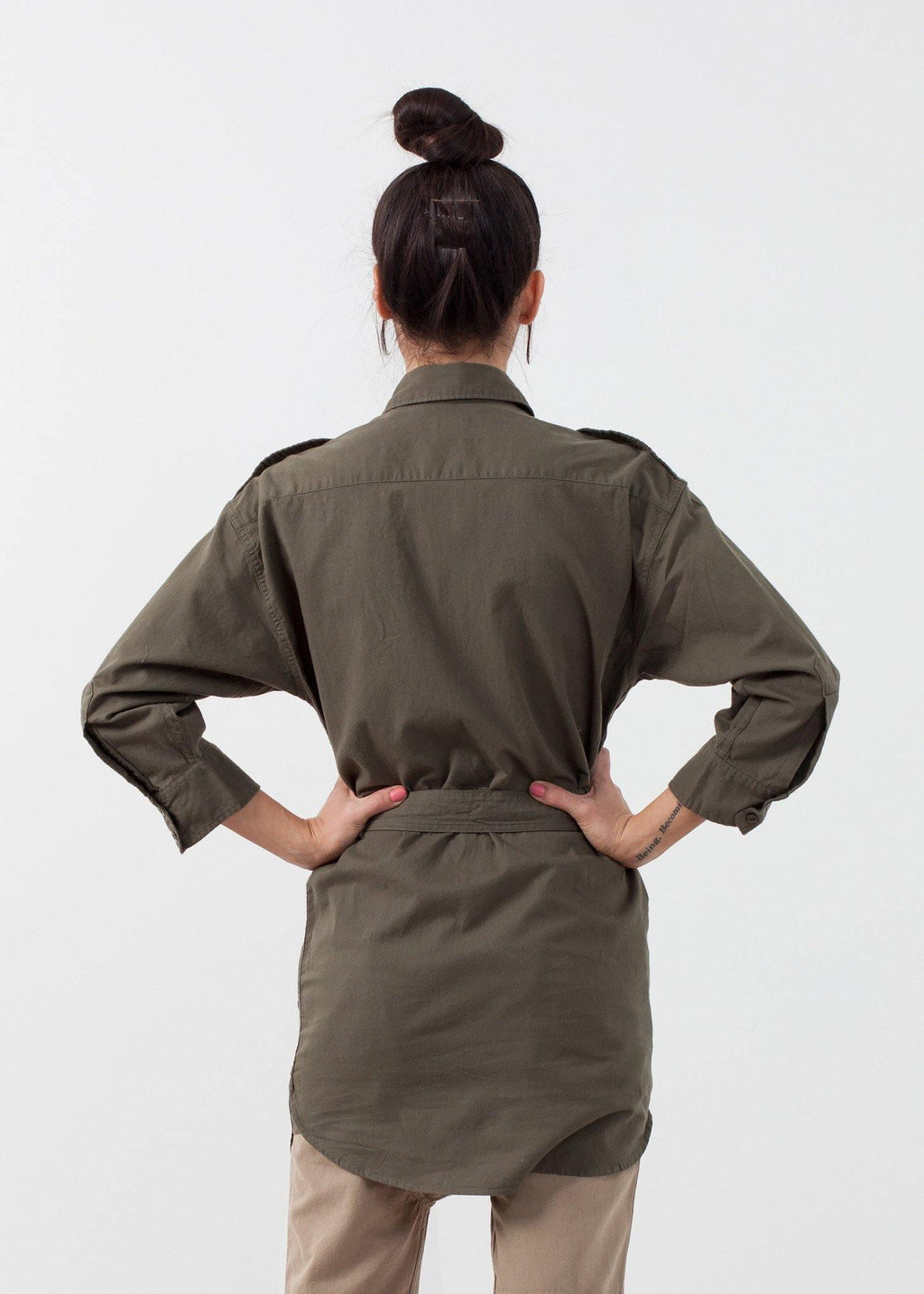 Belted Surplus Dress - linhnguyen3