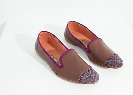 Bizi Cap Toe Loafer in Rose/Aubergine - linhnguyen3