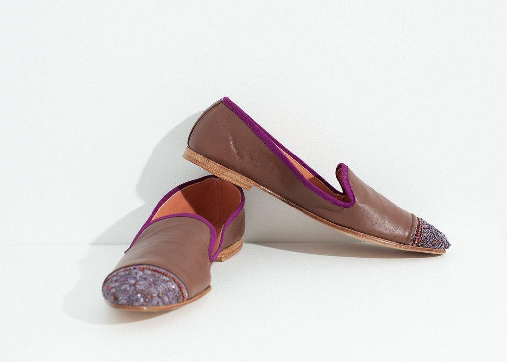 Bizi Cap Toe Loafer in Rose/Aubergine - linhnguyen3