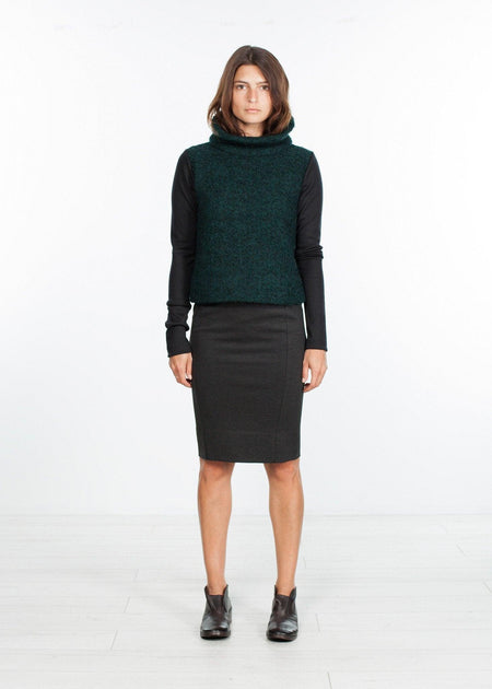 Boucle Turtle Neck in Green/Black - linhnguyen3