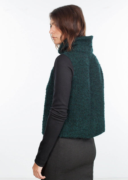 Boucle Turtle Neck in Green/Black - linhnguyen3