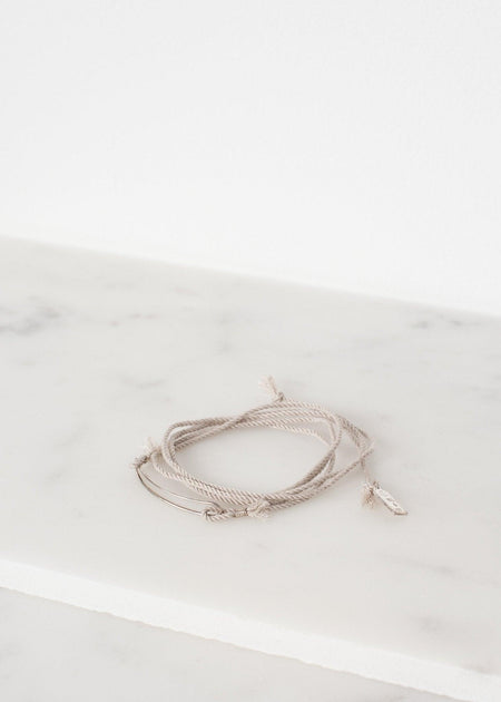 Bracelet 85 in Grey Silk/Silver - linhnguyen3