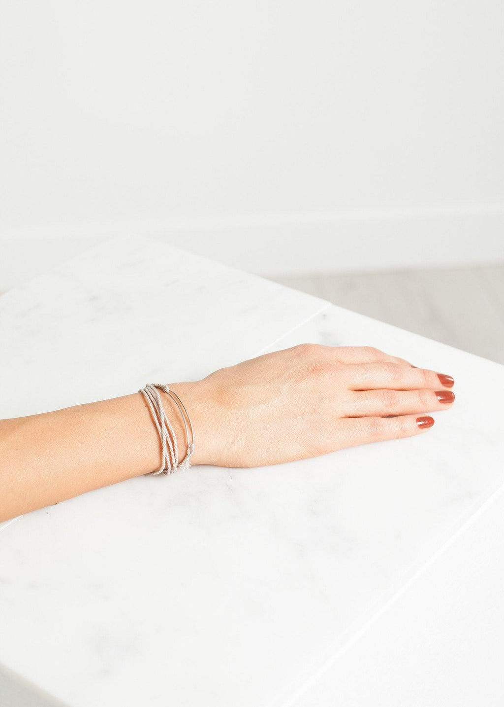 Bracelet 85 in Grey Silk/Silver - linhnguyen3