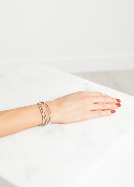 Bracelet 85 in Grey Silk/Silver - linhnguyen3