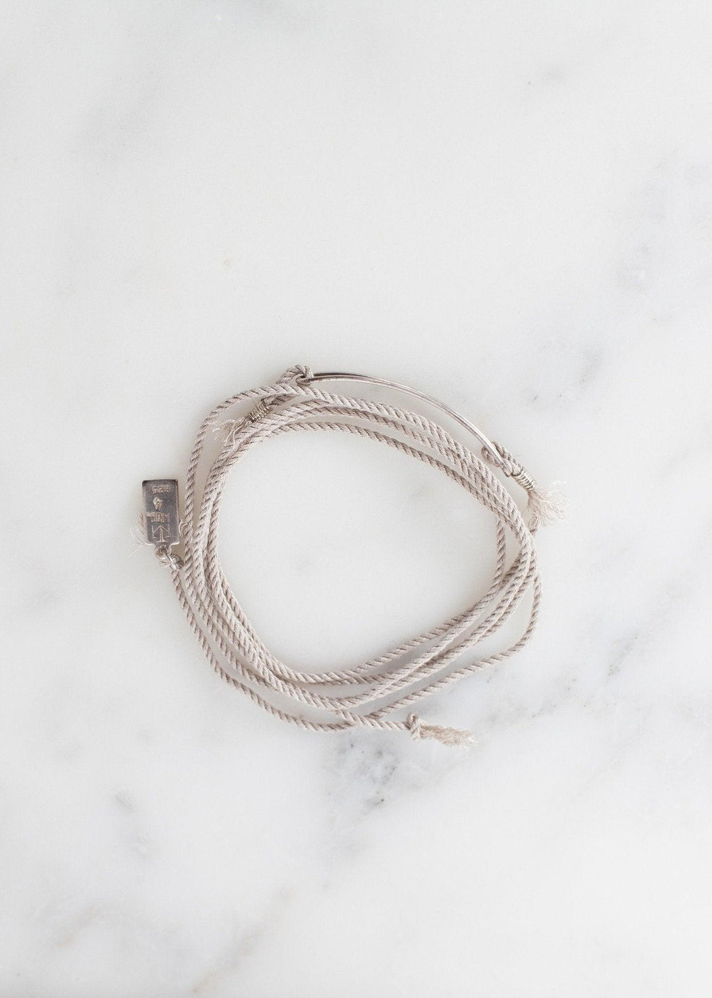 Bracelet 85 in Grey Silk/Silver - linhnguyen3