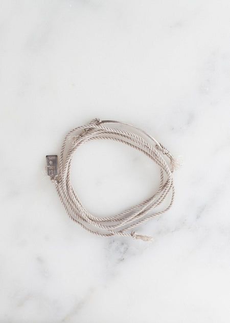 Bracelet 85 in Grey Silk/Silver - linhnguyen3