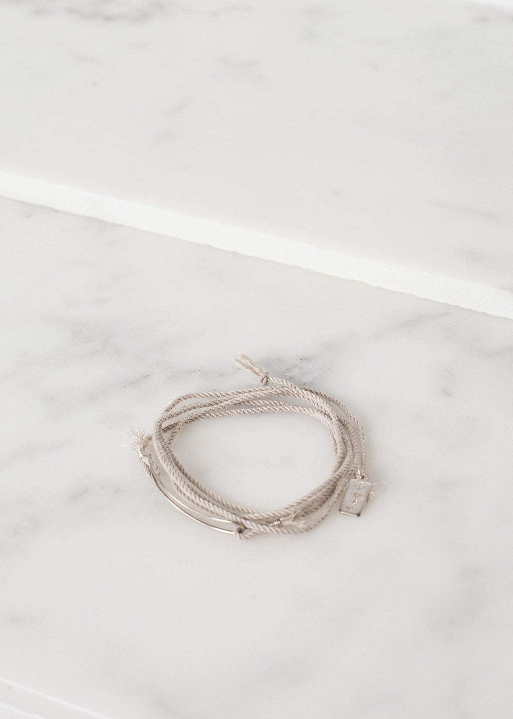 Bracelet 85 in Grey Silk/Silver - linhnguyen3
