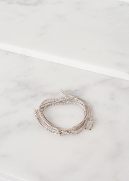 Bracelet 85 in Grey Silk/Silver - linhnguyen3