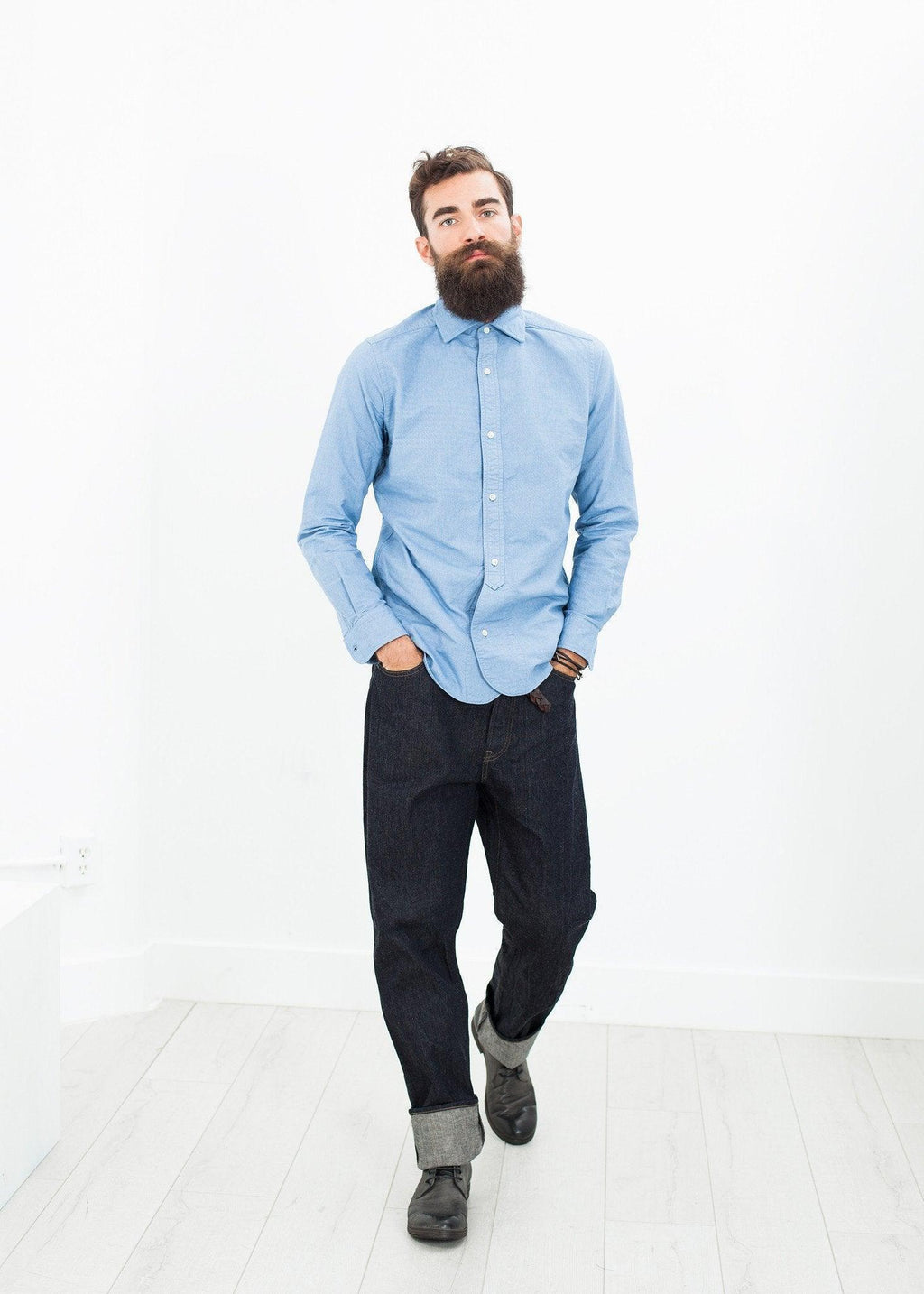 British Officer's Shirt in Sky Blue - linhnguyen3