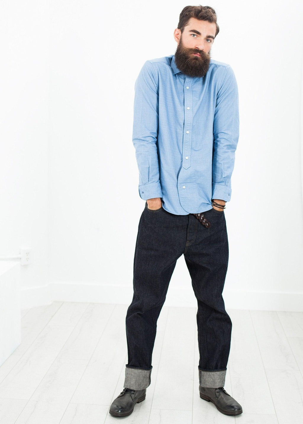 British Officer's Shirt in Sky Blue - linhnguyen3