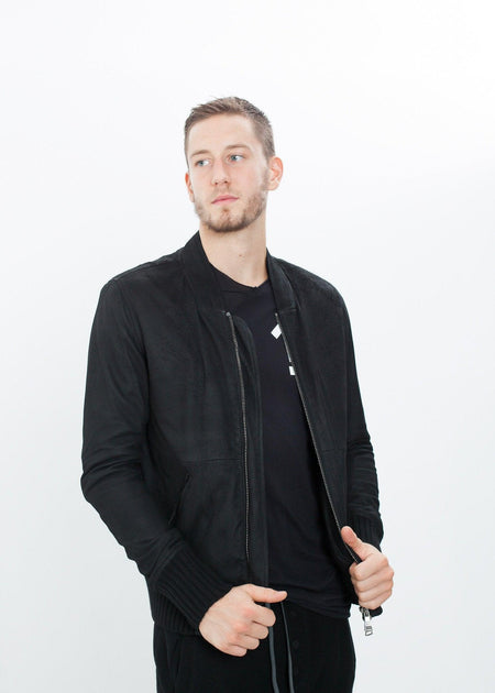 Broken Leather Bomber in Black - linhnguyen3
