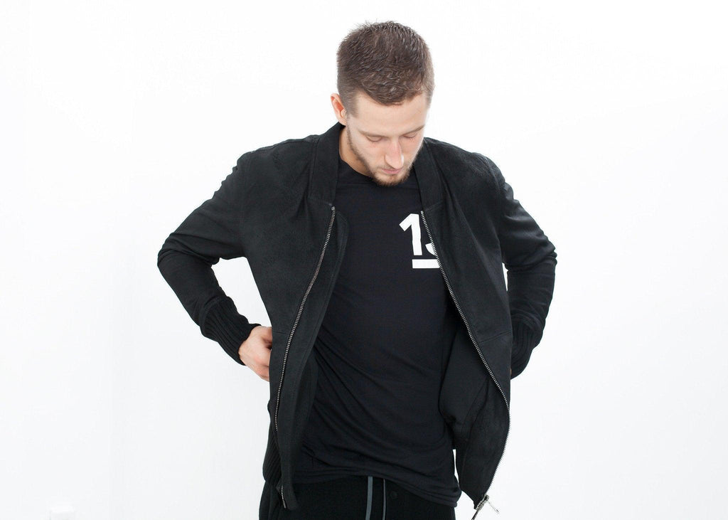 Broken Leather Bomber in Black - linhnguyen3