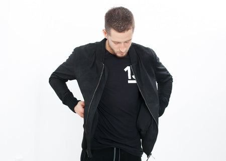 Broken Leather Bomber in Black - linhnguyen3