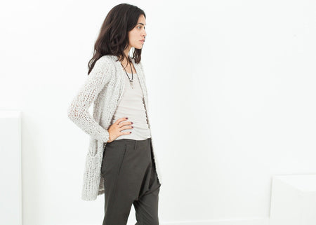 Bulk Stitch Cardigan in Cloud - linhnguyen3