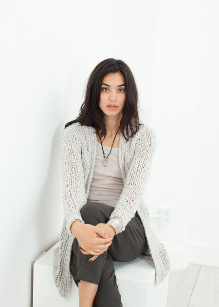 Bulk Stitch Cardigan in Cloud - linhnguyen3