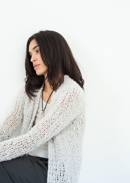 Bulk Stitch Cardigan in Cloud - linhnguyen3