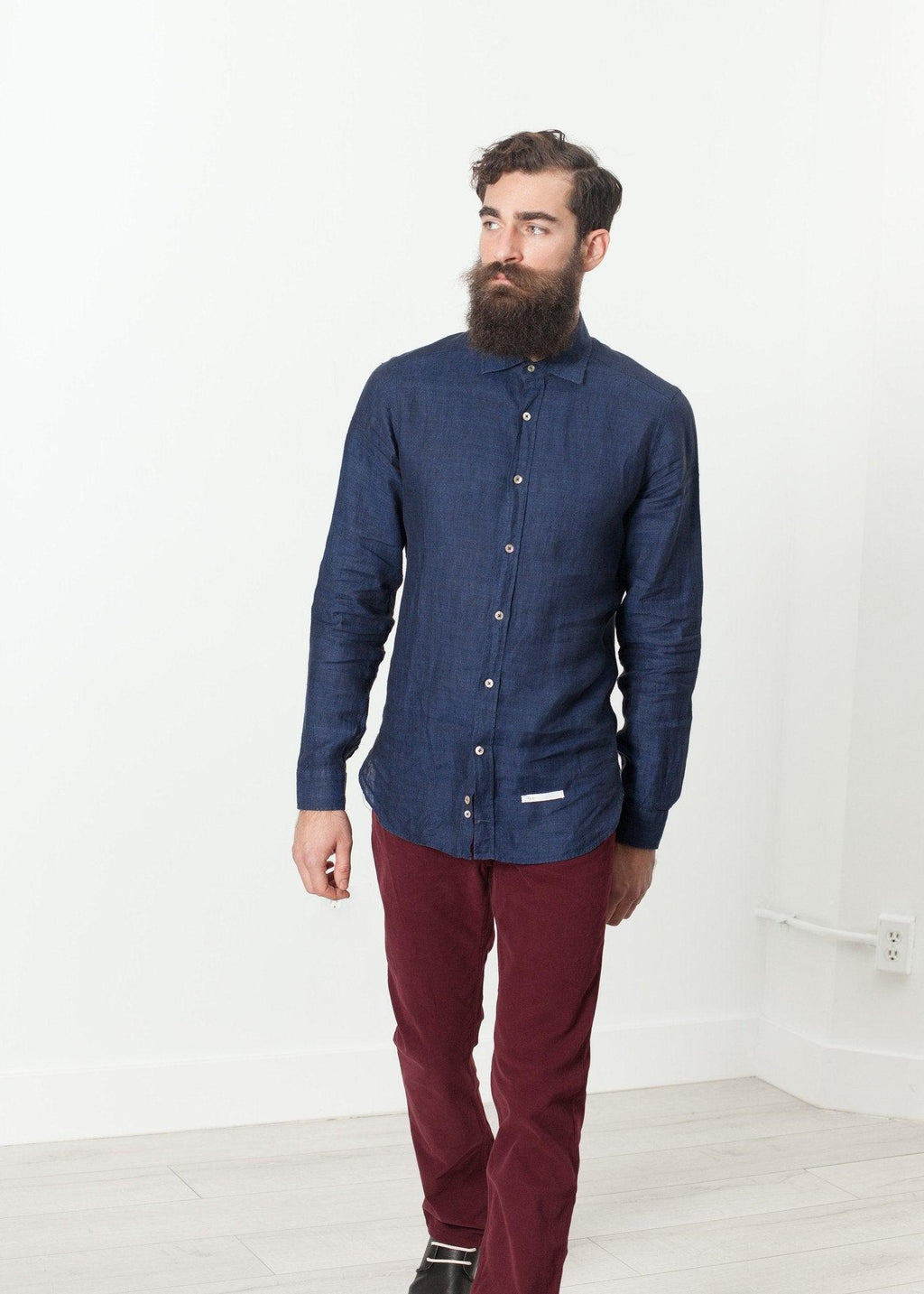 Button Up Shirt in Navy - linhnguyen3
