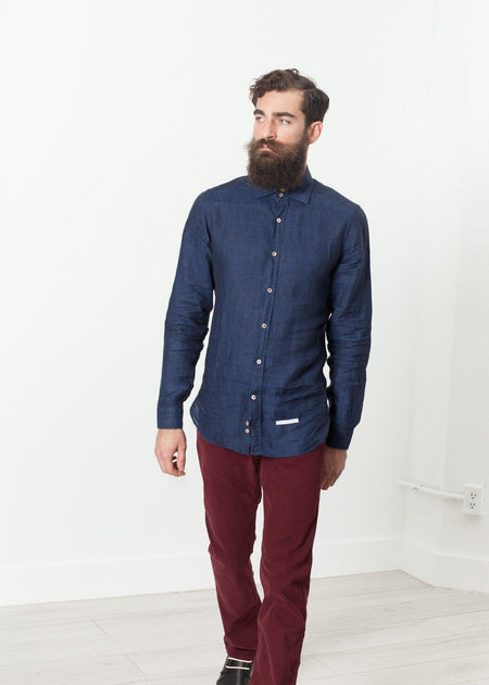Button Up Shirt in Navy - linhnguyen3