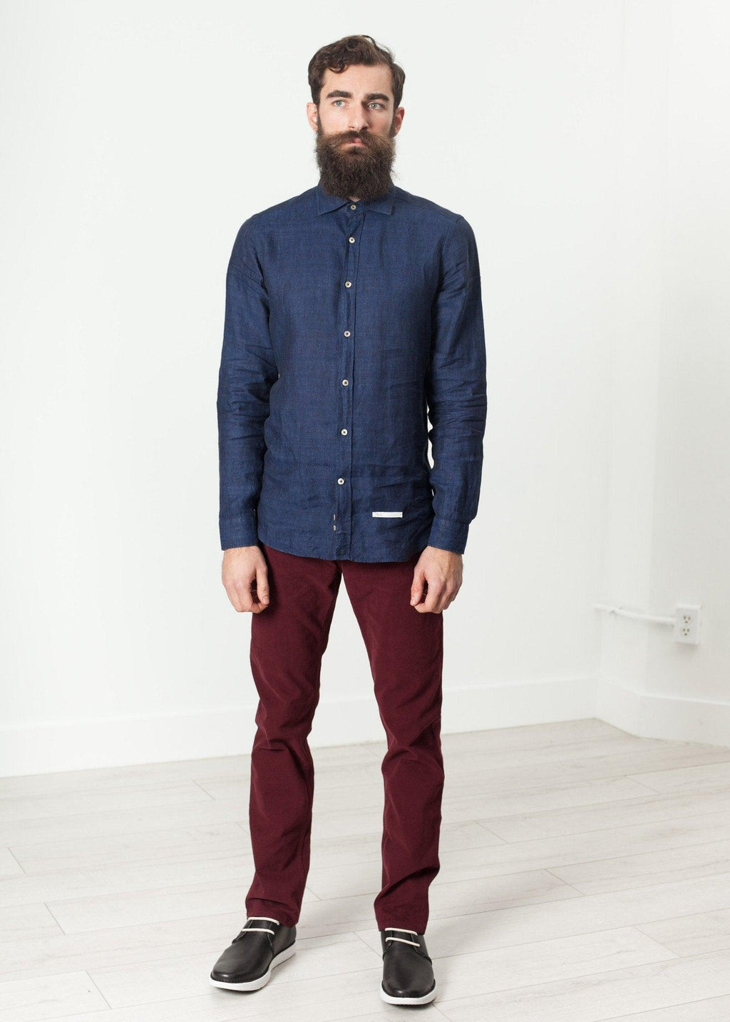 Button Up Shirt in Navy - linhnguyen3