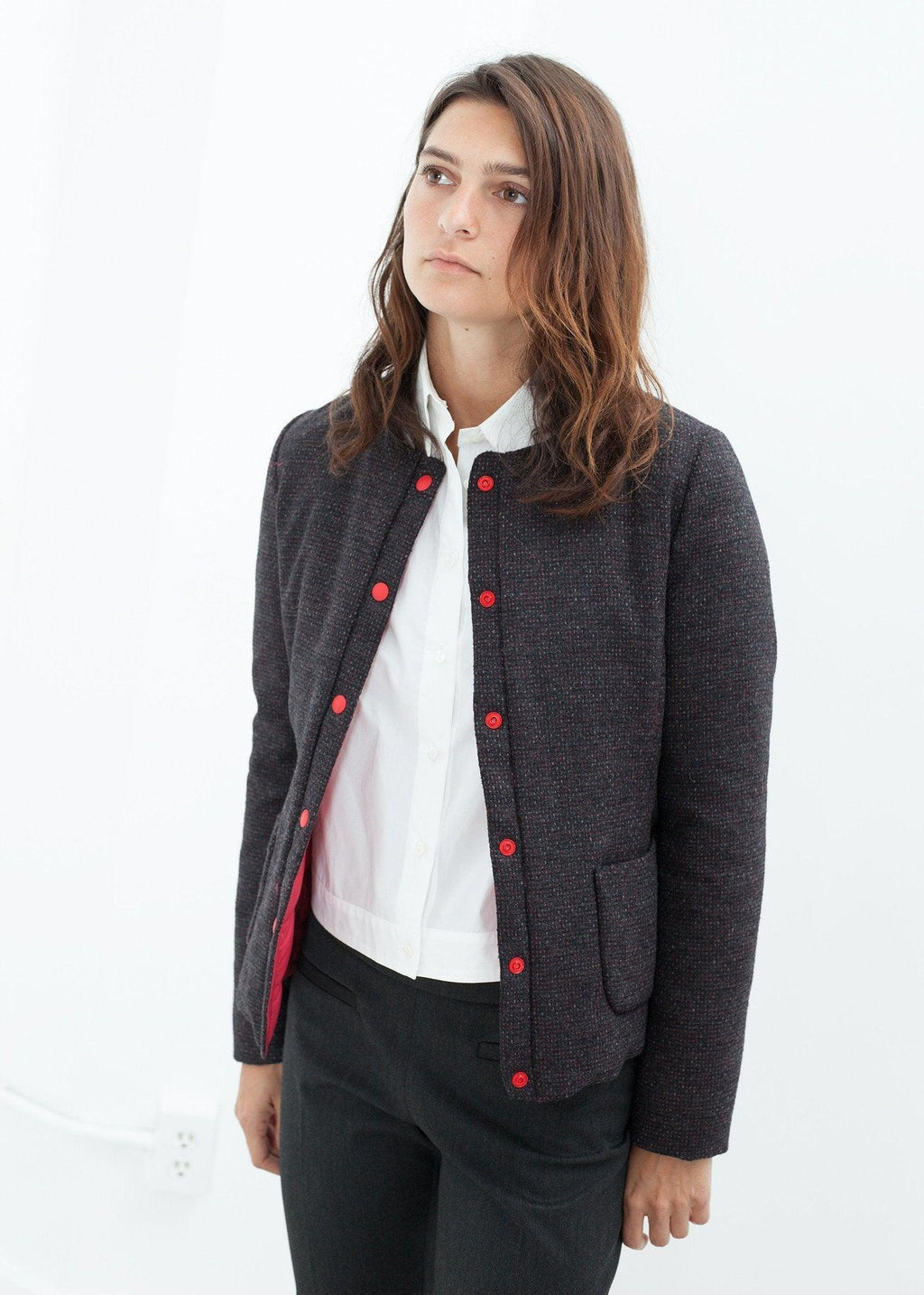 Camelia Reversible Jacket in Black/Red - linhnguyen3