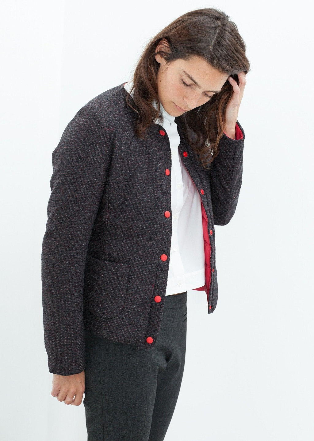 Camelia Reversible Jacket in Black/Red - linhnguyen3