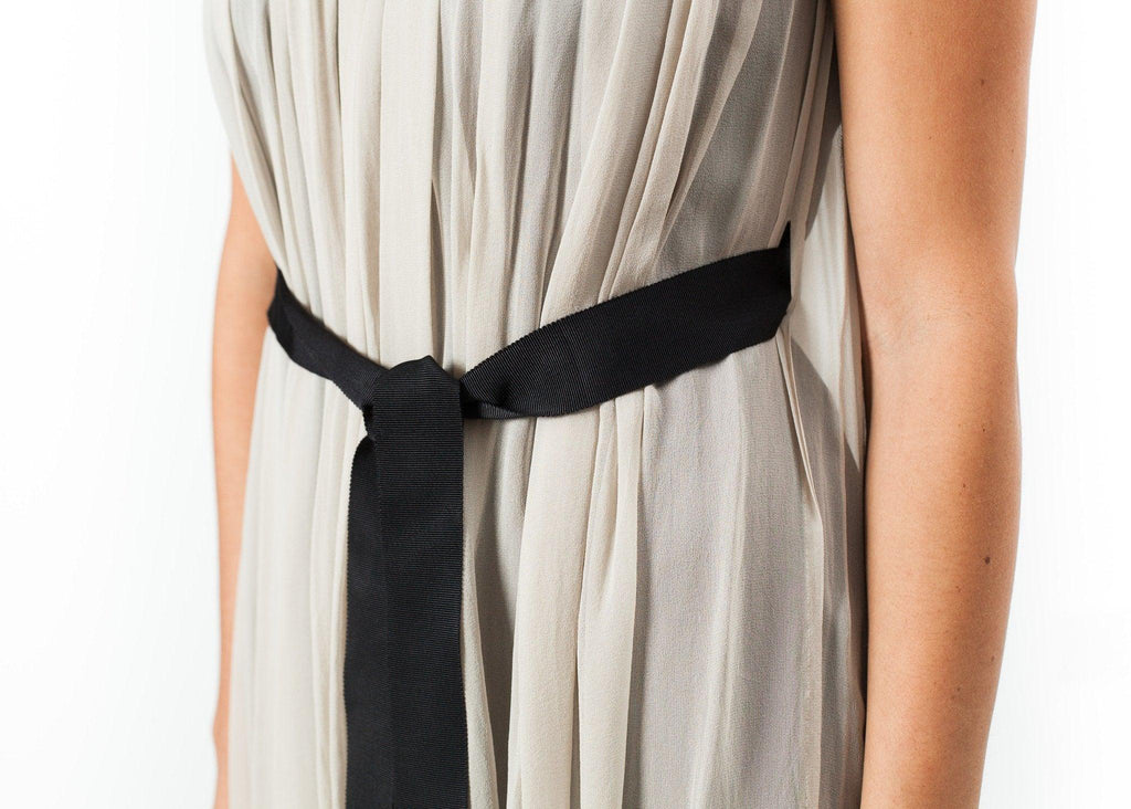 Chiffon Cape Back Dress in Sand - linhnguyen3