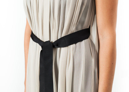 Chiffon Cape Back Dress in Sand - linhnguyen3