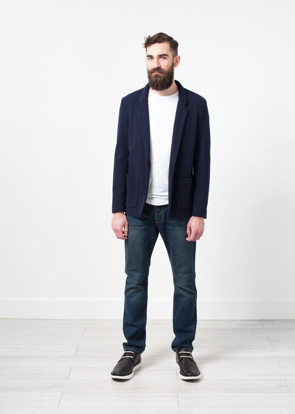 Cotton Jacket in Navy - linhnguyen3