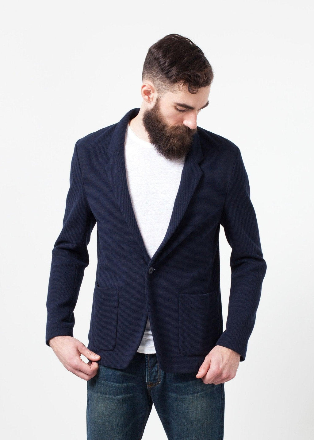 Cotton Jacket in Navy - linhnguyen3
