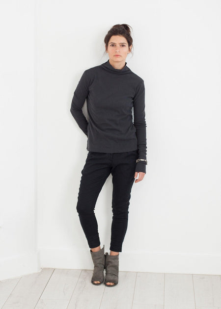 Cotton Long Tee in Ink - linhnguyen3