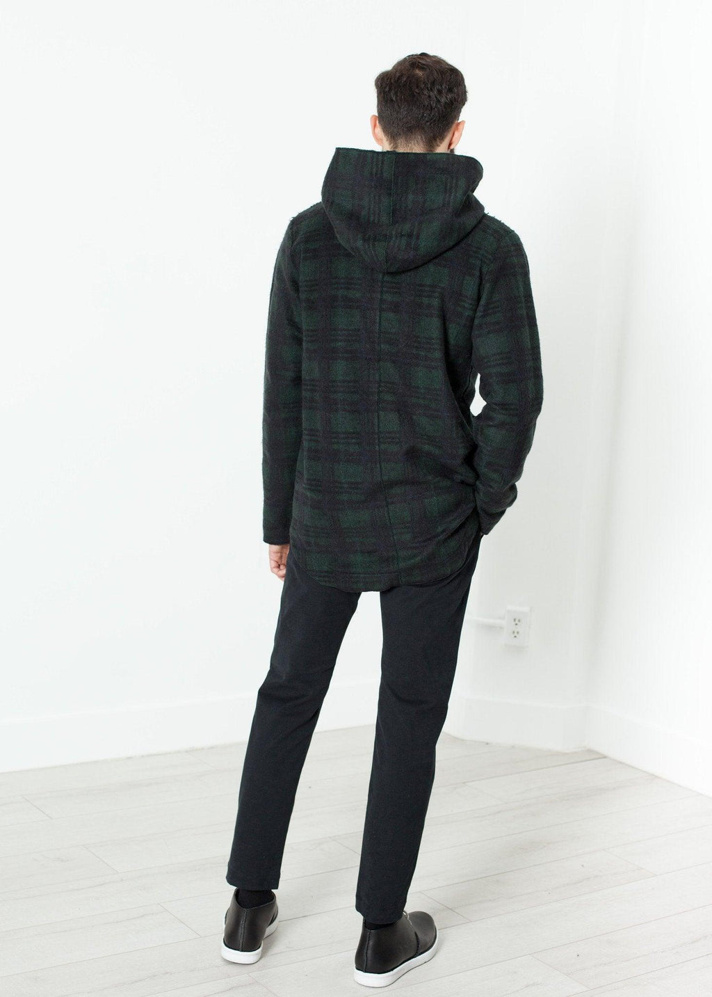 Double Breasted Hoodie in Forest Plaid - linhnguyen3