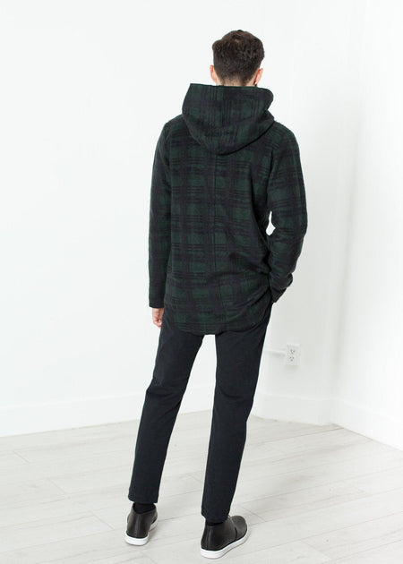Double Breasted Hoodie in Forest Plaid - linhnguyen3