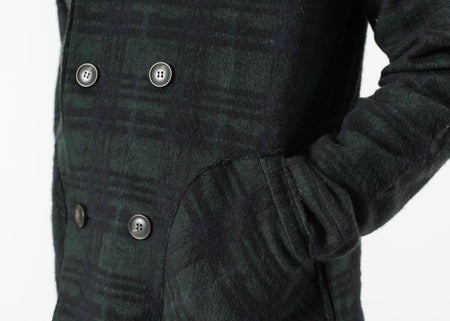 Double Breasted Hoodie in Forest Plaid - linhnguyen3