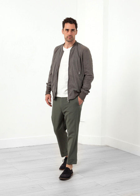 Leather Bomber Jacket in Dust - linhnguyen3