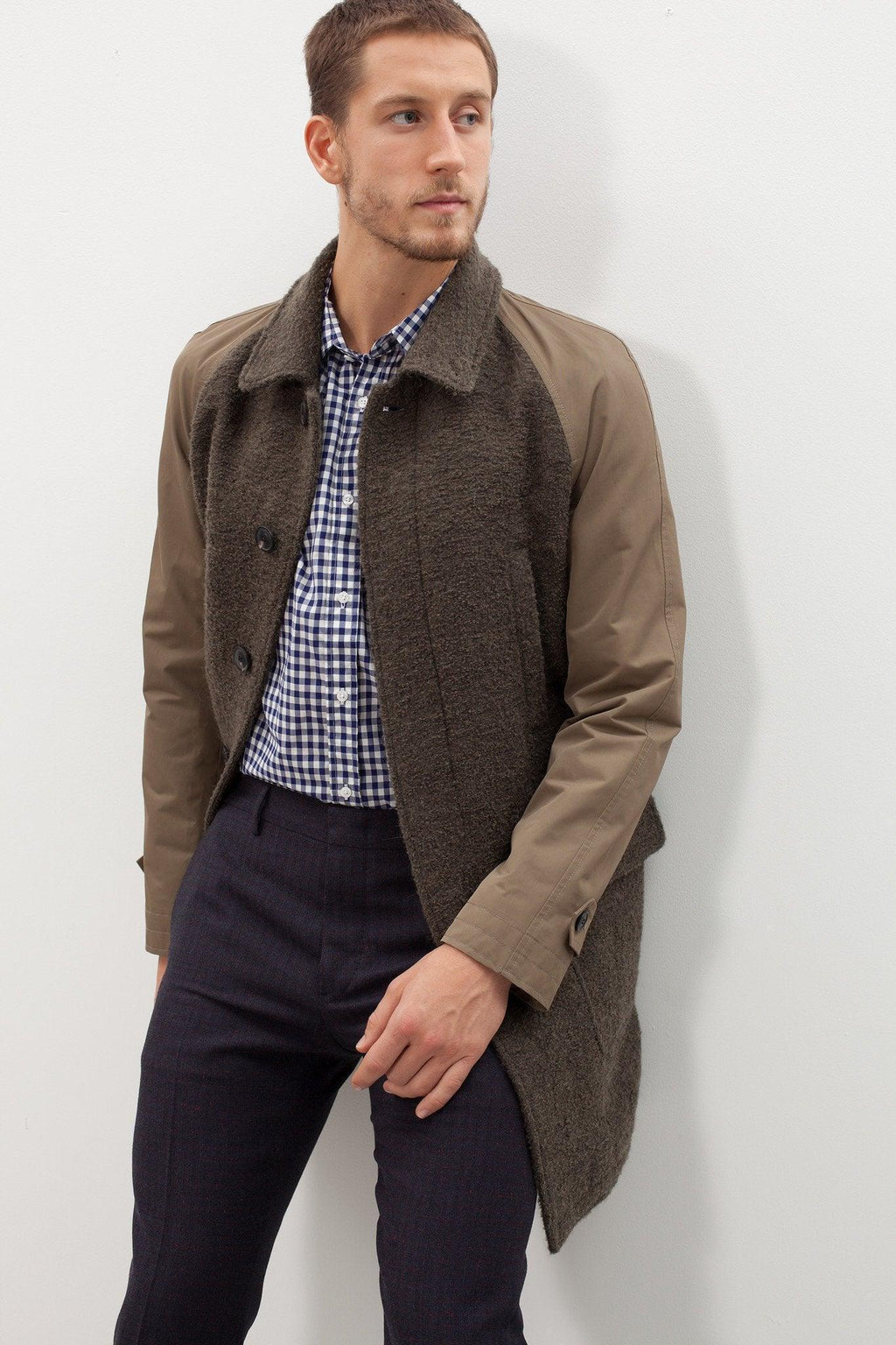 Raglan Maniche Coat in Olive - linhnguyen3