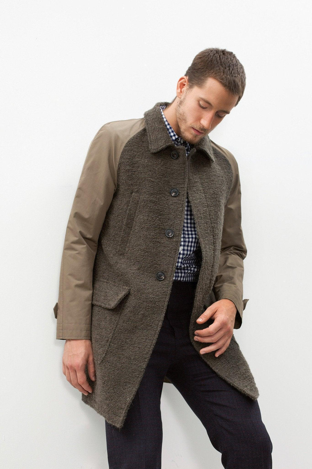 Raglan Maniche Coat in Olive - linhnguyen3