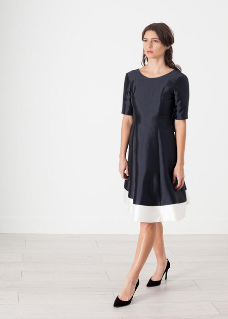Tie Dress in Navy - linhnguyen3